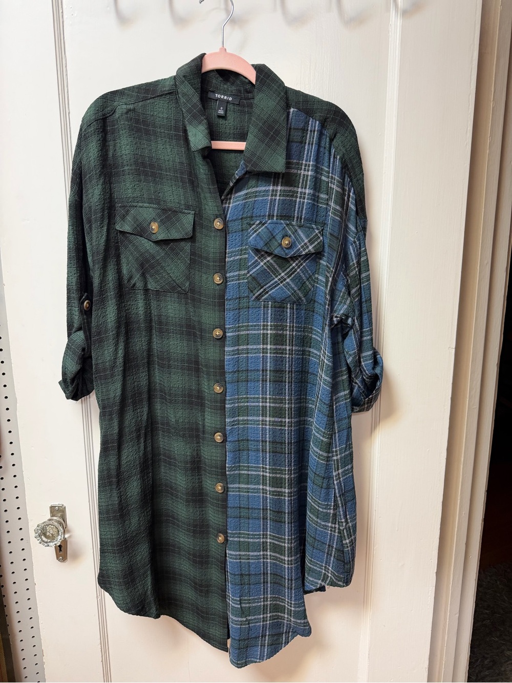 torrid Green & Blue Plaid Tunic